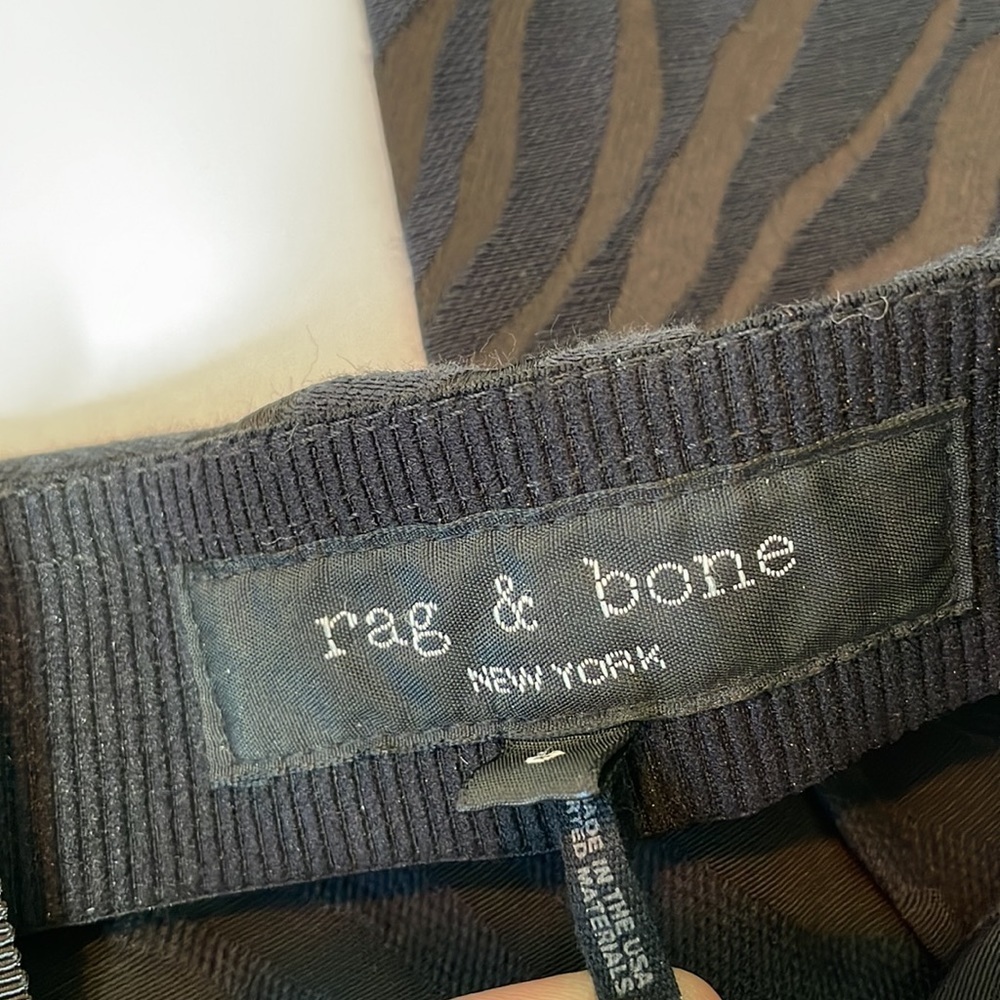 Rag & Bone Simone Black Zebra Pants Size 0 - image 3
